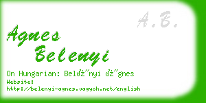 agnes belenyi business card